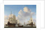 Dutch Ships in a Calm Sea, c. 1665 by Willem van de the Younger Velde