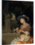 Woman Weaving a Crown of Flowers, c.1675-80 by Godfried Schalken or Schalcken