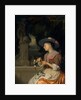Woman Weaving a Crown of Flowers, c.1675-80 by Godfried Schalken or Schalcken