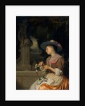 Woman Weaving a Crown of Flowers, c.1675-80 by Godfried Schalken or Schalcken