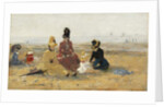 On the Beach, Trouville, 1887 by Eugene Louis Boudin