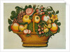 Basket of Fruit with Flowers, c.1830 by American School