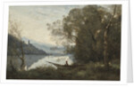 The Moored Boatman: Souvenir of an Italian Lake, 1861 by Jean Baptiste Camille Corot