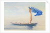Girl in Bow of Canoe Spreading Out Her Loin-Cloth for a Sail, Samoa, c.1895-96 by John La Farge or Lafarge
