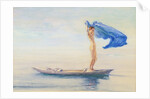 Girl in Bow of Canoe Spreading Out Her Loin-Cloth for a Sail, Samoa, c.1895-96 by John La Farge or Lafarge