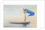 Girl in Bow of Canoe Spreading Out Her Loin-Cloth for a Sail, Samoa, c.1895-96 by John La Farge or Lafarge