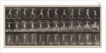 Plate Number 175. Crossing brook on step-stones with fishing-pole and can, 1887 by Eadweard Muybridge