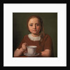 Portrait of a Little Girl, Elise Købke, with a Cup in front of her, 1850 by Constantin Hansen