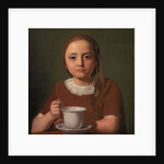 Portrait of a Little Girl, Elise Købke, with a Cup in front of her, 1850 by Constantin Hansen