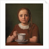 Portrait of a Little Girl, Elise Købke, with a Cup in front of her, 1850 by Constantin Hansen