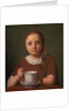 Portrait of a Little Girl, Elise Købke, with a Cup in front of her, 1850 by Constantin Hansen