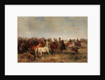Uhlans steal horses from Honved-Hussars, 1863 by Franz Adam