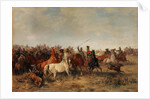 Uhlans steal horses from Honved-Hussars, 1863 by Franz Adam