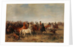 Uhlans steal horses from Honved-Hussars, 1863 by Franz Adam