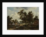 A Wooded Landscape with Travellers on a Path through a Hamlet, c.1665 by Meindert Hobbema