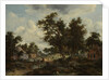 A Wooded Landscape with Travellers on a Path through a Hamlet, c.1665 by Meindert Hobbema