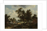 A Wooded Landscape with Travellers on a Path through a Hamlet, c.1665 by Meindert Hobbema
