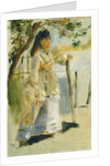 Woman by a Fence, 1866 by Pierre Auguste Renoir
