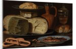 Still Life with Cheeses, Almonds and Pretzels, c.1615 by Clara Peeters