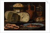 Still Life with Cheeses, Almonds and Pretzels, c.1615 by Clara Peeters