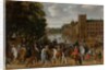 The Princes of Orange and their Families on Horseback, Riding Out from The Buitenhof, The Hague, c. 1621-22 by Pauwels I van Hillegaert