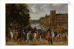 The Princes of Orange and their Families on Horseback, Riding Out from The Buitenhof, The Hague, c. 1621-22 by Pauwels I van Hillegaert