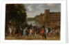 The Princes of Orange and their Families on Horseback, Riding Out from The Buitenhof, The Hague, c. 1621-22 by Pauwels I van Hillegaert