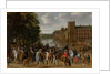 The Princes of Orange and their Families on Horseback, Riding Out from The Buitenhof, The Hague, c. 1621-22 by Pauwels I van Hillegaert