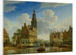 The Munt Tower viewed from Singel, 1751 by Jan Ten Compe