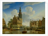 The Munt Tower viewed from Singel, 1751 by Jan Ten Compe