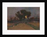 Landscape with setting sun, 1890-1900 by Laszlo Mednyanszky