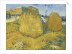 Wheat stacks in Provence, c.1888 by Vincent van Gogh
