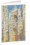 Rouen Cathedral, West Facade, Sunlight, 1894 by Claude Monet