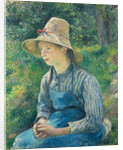 Peasant Girl with a Straw Hat, 1881 by Camille Pissarro