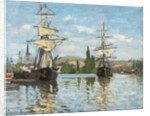 Ships Riding on the Seine at Rouen, 1872- 73 by Claude Monet