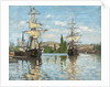 Ships Riding on the Seine at Rouen, 1872- 73 by Claude Monet