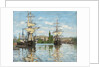 Ships Riding on the Seine at Rouen, 1872- 73 by Claude Monet