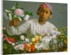 Young Woman with Peonies, 1870 by Jean Frederic Bazille
