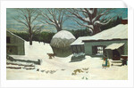 New England Farm in Winter, c.1850 by American School