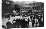 Strikes, street railways, New York. Stopped car on 86th St. and 6th Ave., 1916 by American Photographer