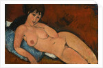 Nude on a Blue Cushion, 1917 by Amedeo Modigliani
