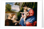 Madonna and Child with Two Donors, 1525-1530 by Lorenzo Lotto