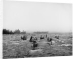 Indians fishing in the rapids, Sault Ste. Marie, Michigan, c.1900 by Detroit Publishing Co.
