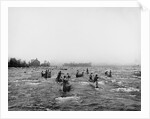 Indians fishing in the rapids, Sault Ste. Marie, Michigan, c.1900 by Detroit Publishing Co.