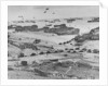 D Day: view of landing craft, barrage balloons, and allied troops landing in Normandy, 1944 by American Photographer