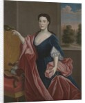 A Hudson Valley Lady with Dog and Parrot, c.1720-30 by American School