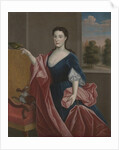 A Hudson Valley Lady with Dog and Parrot, c.1720-30 by American School