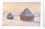Wheatstaks, snow Effect, Morning, 1891 by Claude Monet