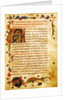 Historiated initial 'A' showing St. Theodore by Italian School