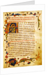Historiated initial 'A' showing St. Theodore by Italian School